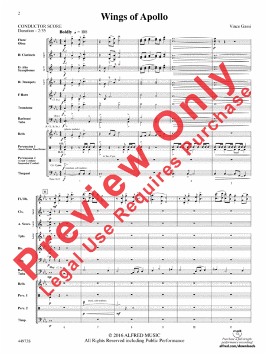 Wings of Apollo Concert Band scores gallery preview page 3