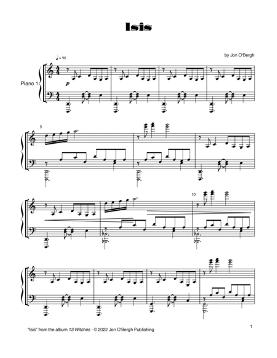 Isis Piano Solo scores gallery preview page 2