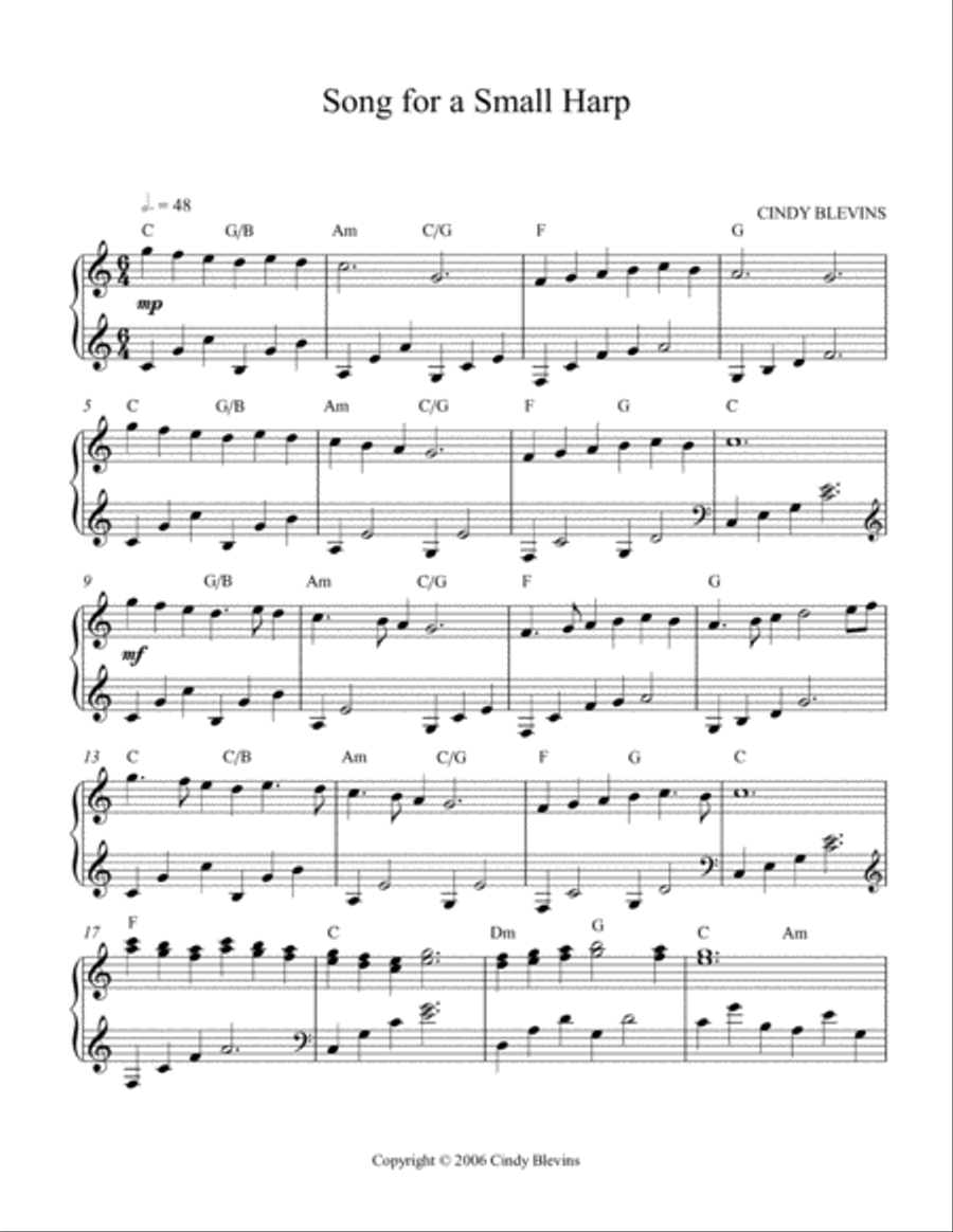 Imponderable, 25 original solos for lap harp Lap Harp scores gallery preview page 5