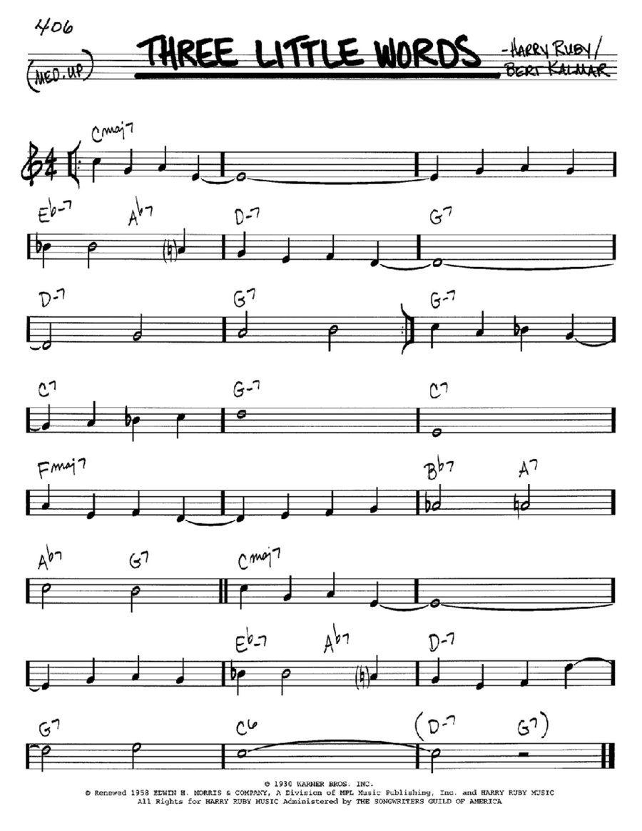 Three Little Words C Instrument scores gallery preview page 1