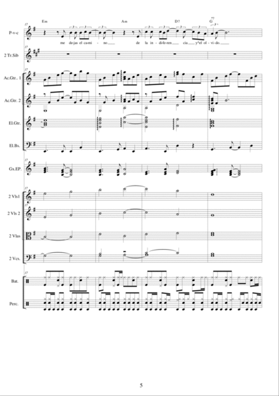 Espinas de una rosa - Voice, Choir and Orchestra Choir scores gallery preview page 5