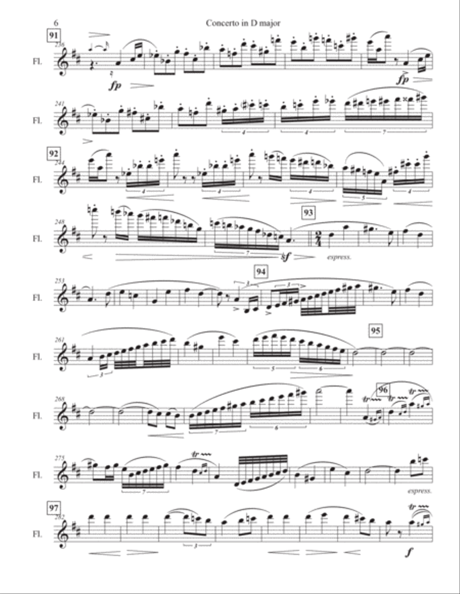 III. Allegro assai vivace in Violin Concerto in D major, Op.35 Flute Solo scores gallery preview page 6