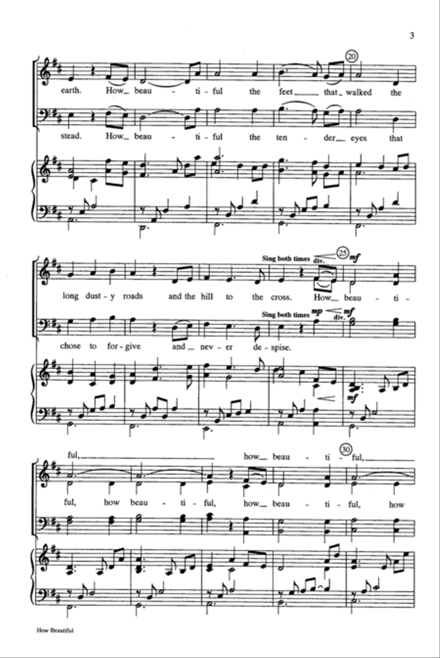 How Beautiful - SATB How Beautiful - SATB 4-Part scores gallery preview page 3