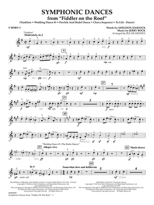 Symphonic Dances (from Fiddler On The Roof) (arr. Ira Hearshen) - F Horn 3