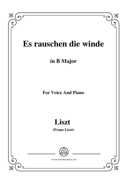 Liszt-Es rauschen die winde in B Major,for Voice and Piano image number null