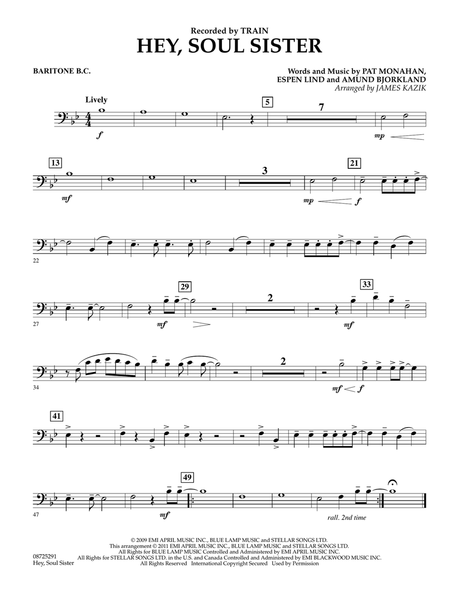 Hey, Soul Sister - Baritone B.C.