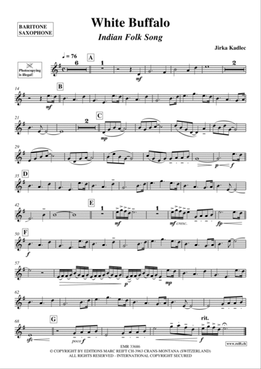 White Buffalo Baritone Saxophone scores gallery preview page 2