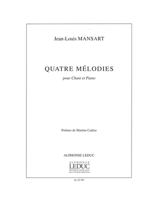 Book cover for 4 Melodies (voice & Piano)