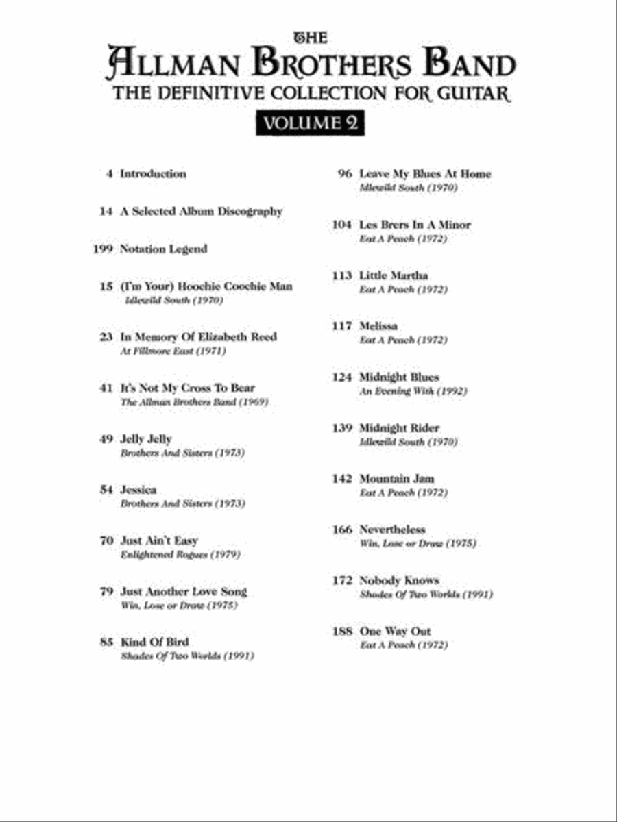 The Allman Brothers Band – The Definitive Collection for Guitar – Volume 2 Electric Guitar scores gallery preview page 3