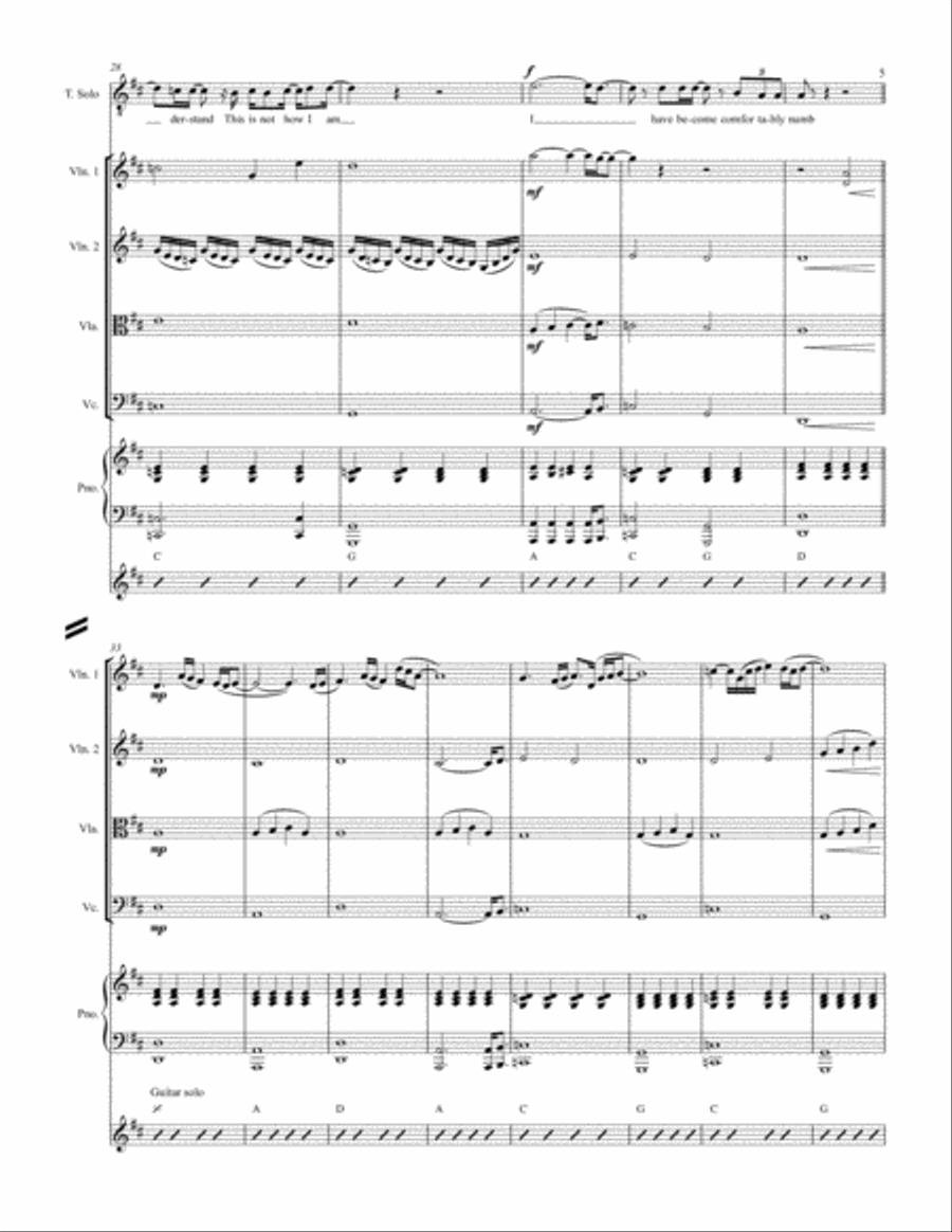 Comfortably Numb Comfortably Numb Voice scores gallery preview page 5