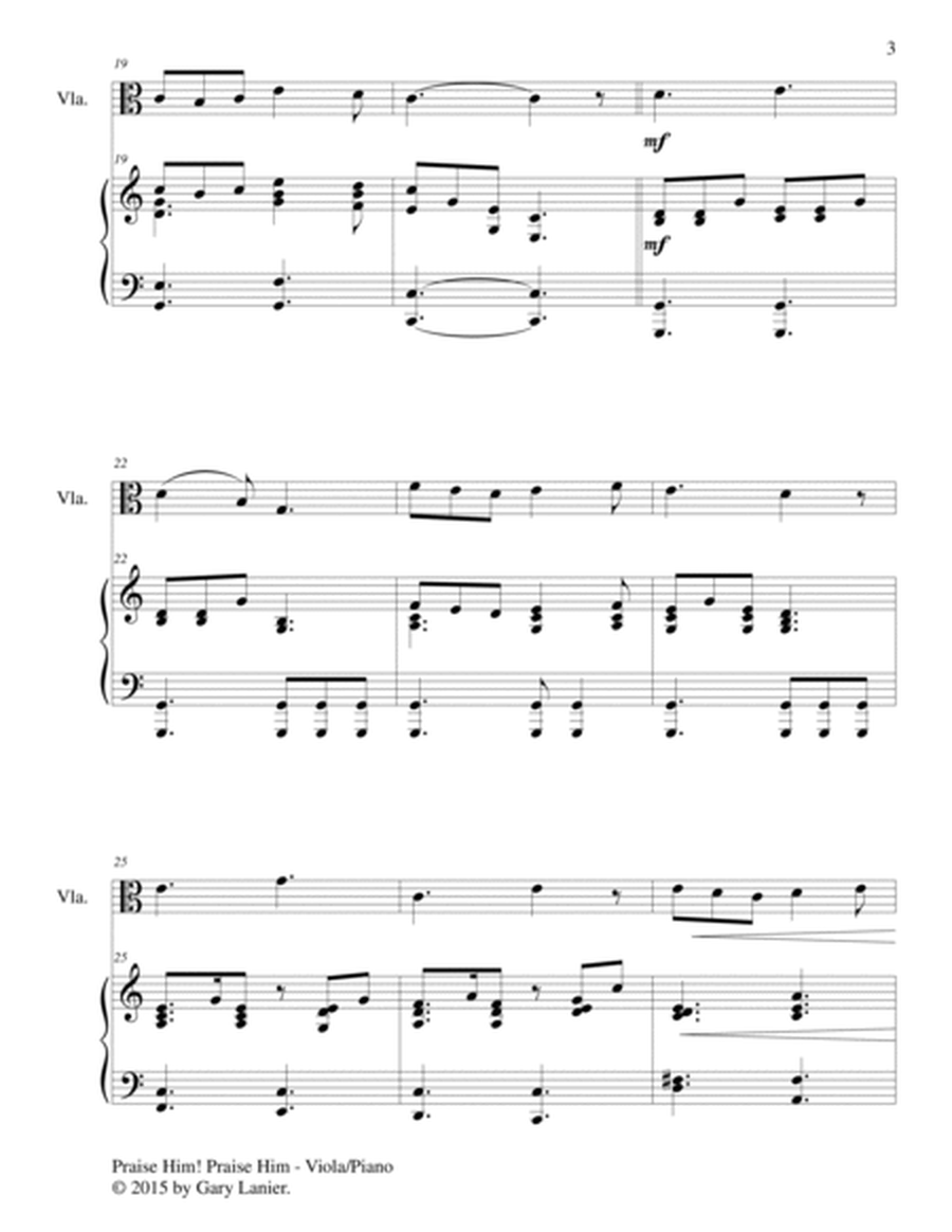 PRAISE HIM! PRAISE HIM! (Duet – Viola and Piano/Score and Part) image number null