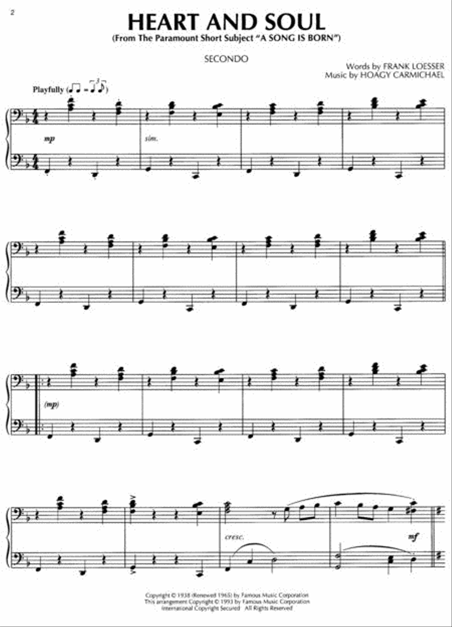 Heart and Soul Piano Duet scores gallery preview page 3