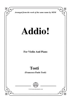 Tosti-Addio!, for Violin and Piano