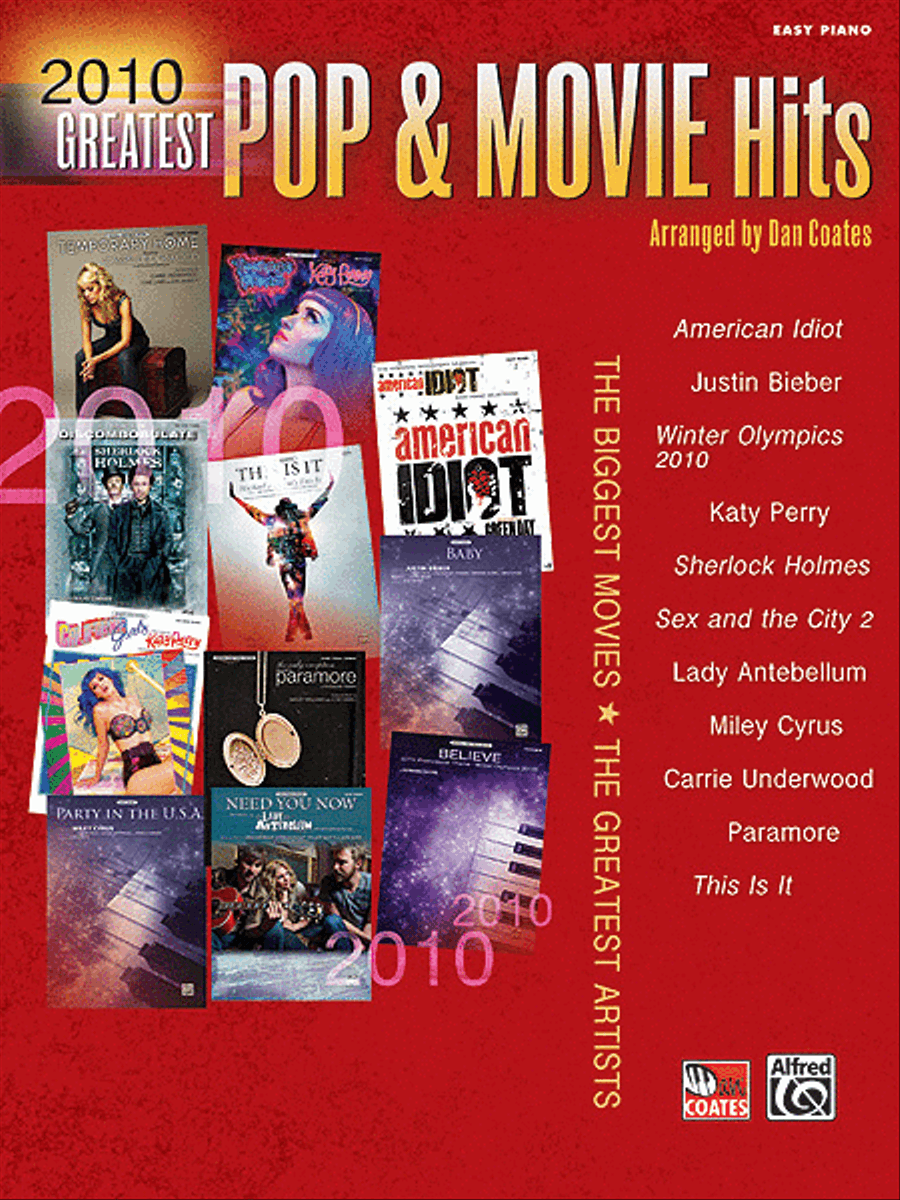 2010 Greatest Pop & Movie Hits Easy Piano scores gallery preview page 1