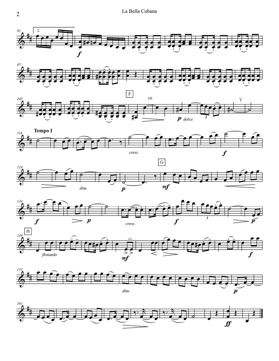 La Bella Cubana, for string quartet String Quartet scores gallery preview page 4