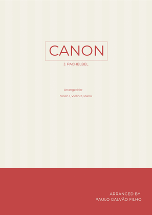 CANON IN D - STRING PIANO TRIO (I VIOLIN, II VIOLIN & PIANO)