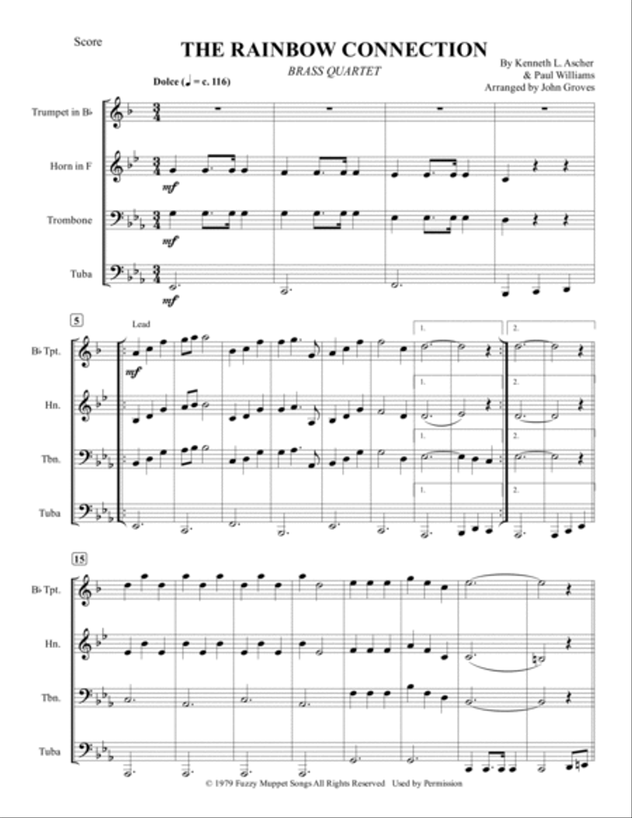 The Rainbow Connection The Rainbow Connection Brass Ensemble scores gallery preview page 2