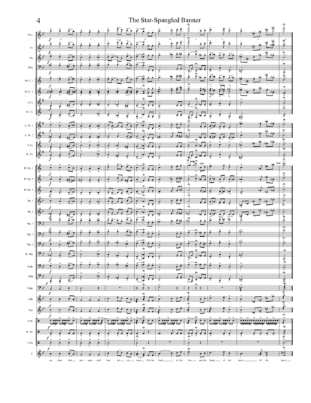 The Star Spangled Banner - Concert Band (With Opt. Solo Voice or Chorus) - Advanced / Intermediate image number null