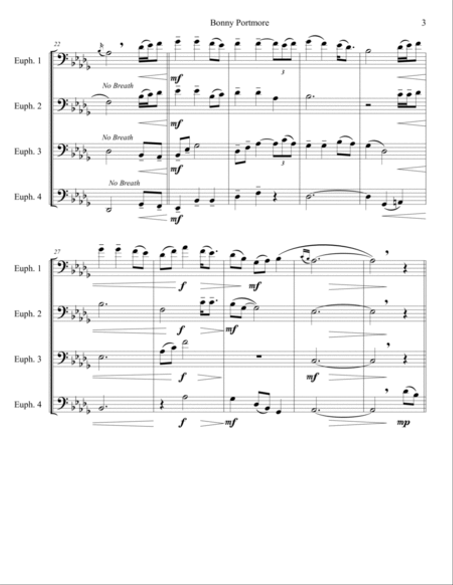 Bonny Portmore - Euphonium Quartet Euphonium Quartet scores gallery preview page 3