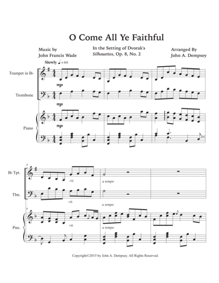 O Come All Ye Faithful (Trio for Trumpet, Trombone and Piano) image number null