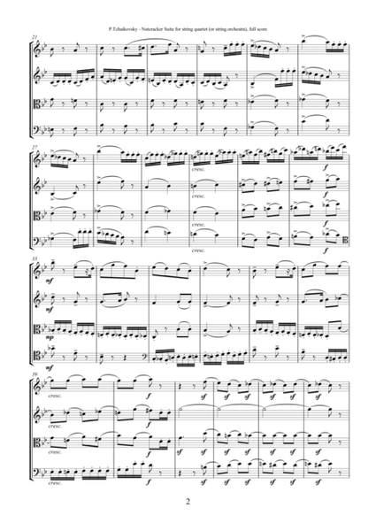Tchaikovsky—Nutcracker Suite (COMPLETE) for string quartet or string orchestra
