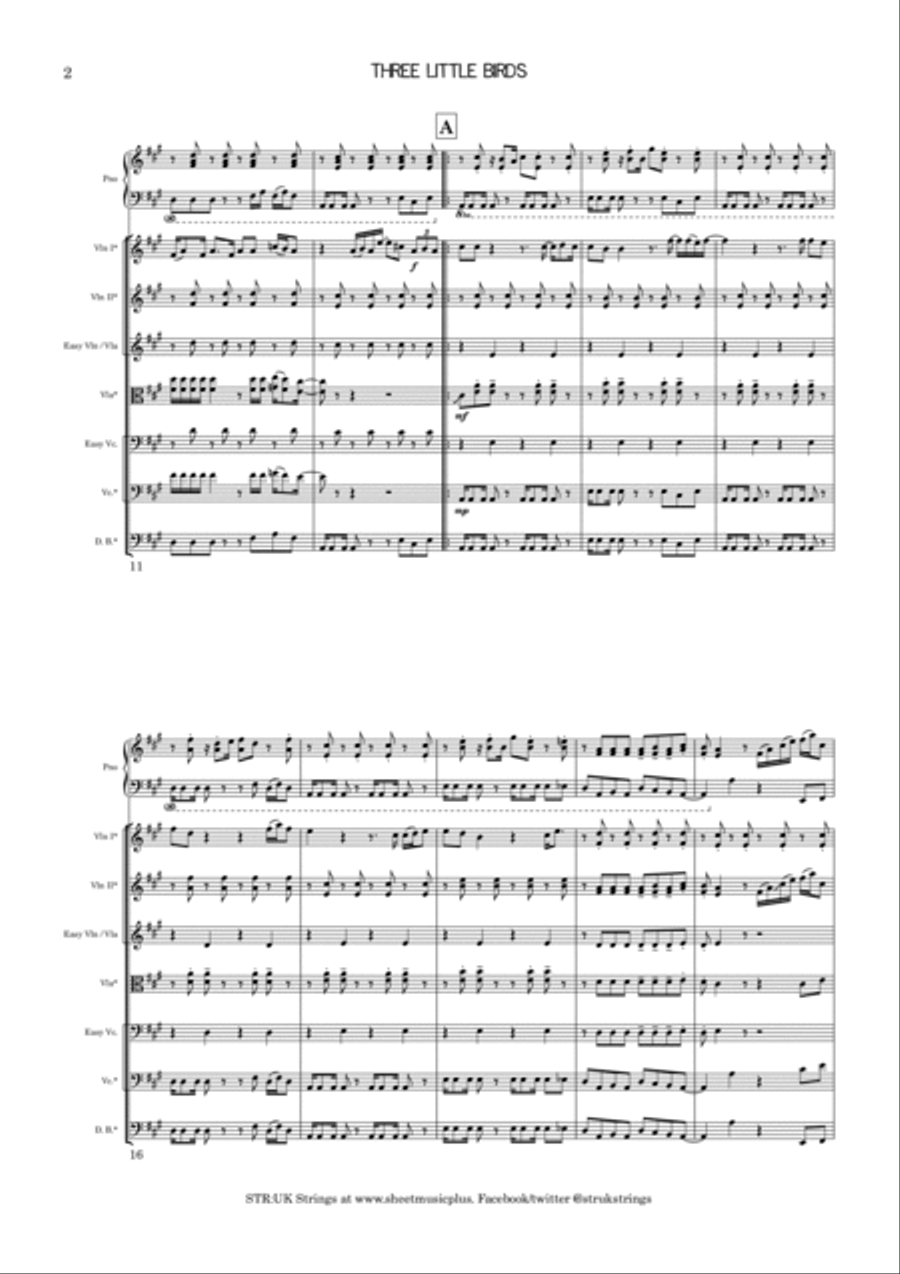 Three Little Birds Score and Parts scores gallery preview page 3