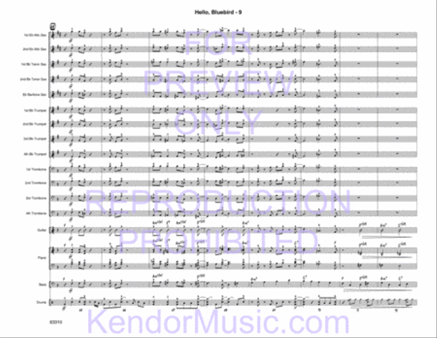 Hello, Bluebird (based on the chord changes to 'Bye Bye Blackbird' by Ray Henderson) image number null