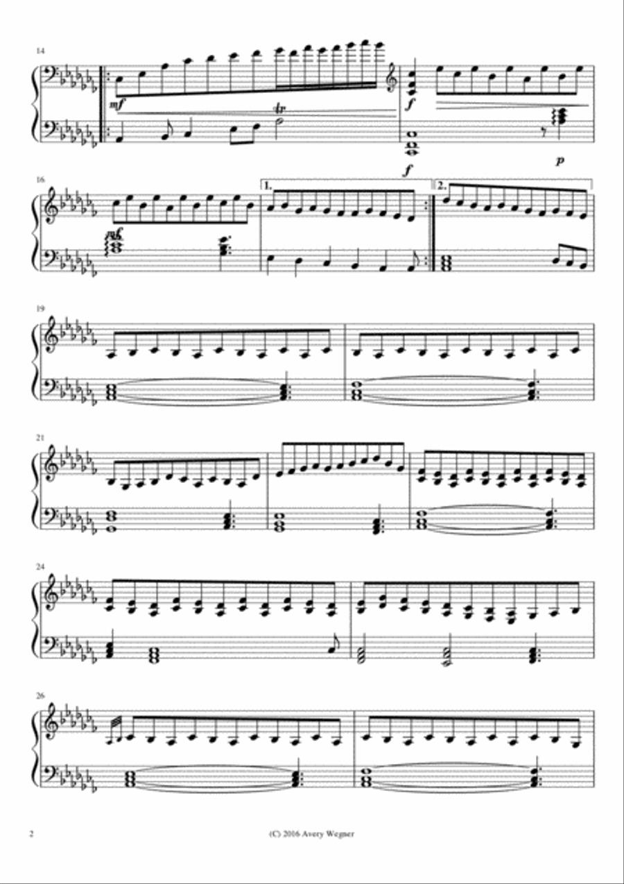 Piano Sonata 1 by Avery Wegner Piano Solo scores gallery preview page 2