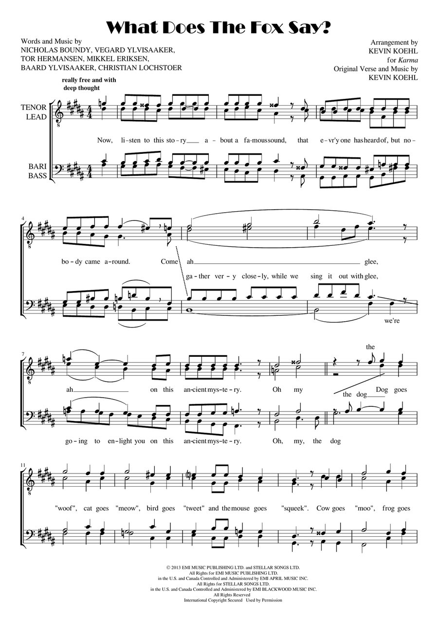 The Fox The Fox 4-Part scores gallery preview page 1