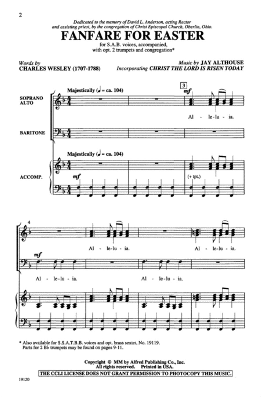 Fanfare for Easter 3-Part scores gallery preview page 2