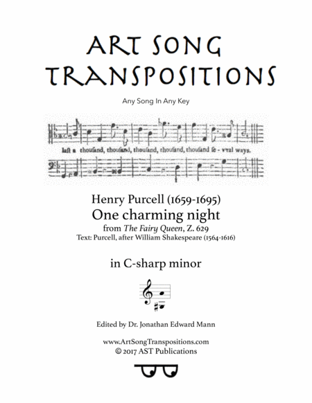 PURCELL: One charming night (transposed to C-sharp minor)