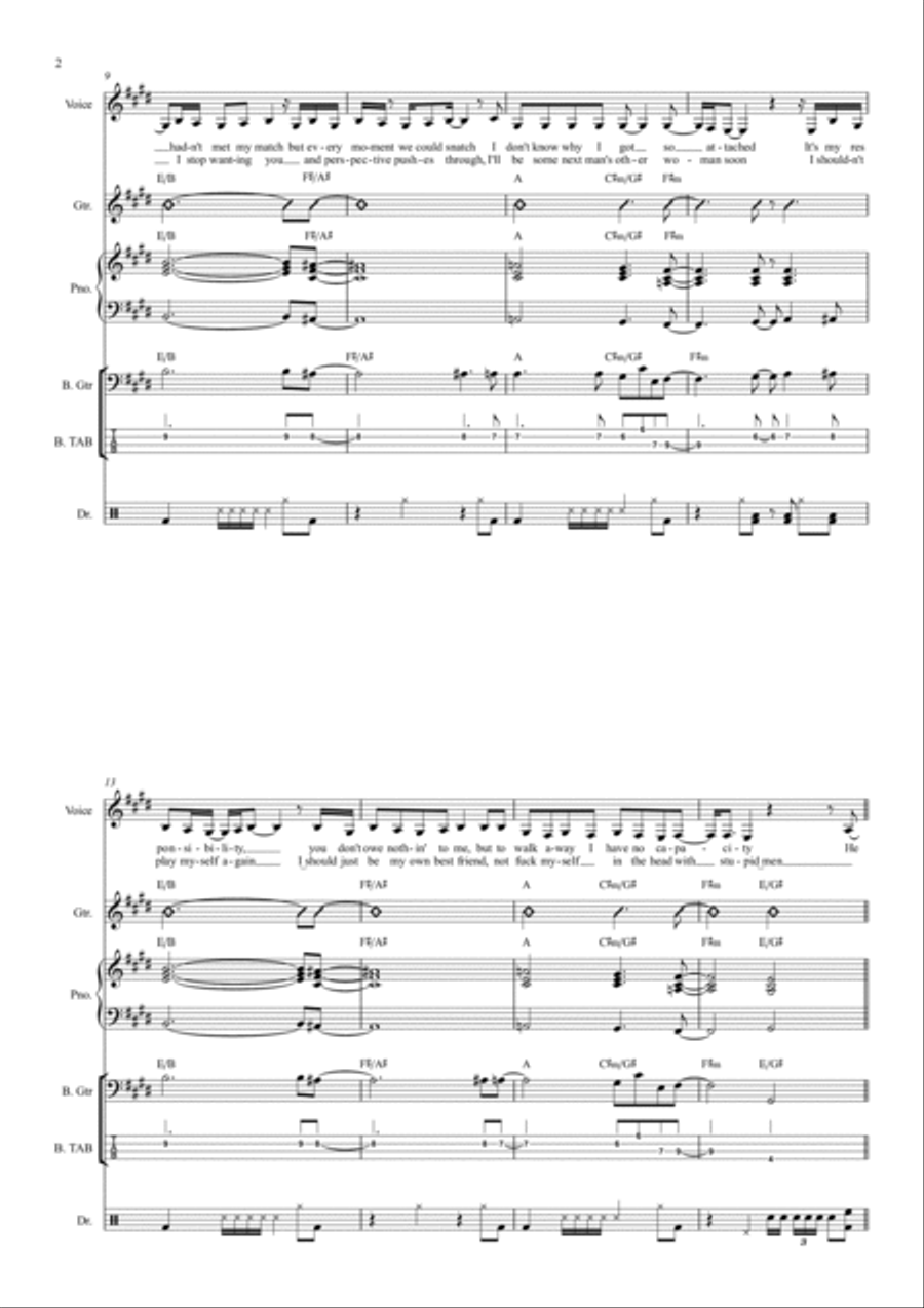 Tears Dry On Their Own Voice scores gallery preview page 2