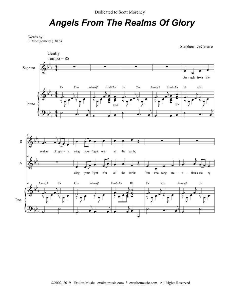 Angels From The Realms Of Glory (Duet for Soprano and Alto solo) Alto Voice scores gallery preview page 1