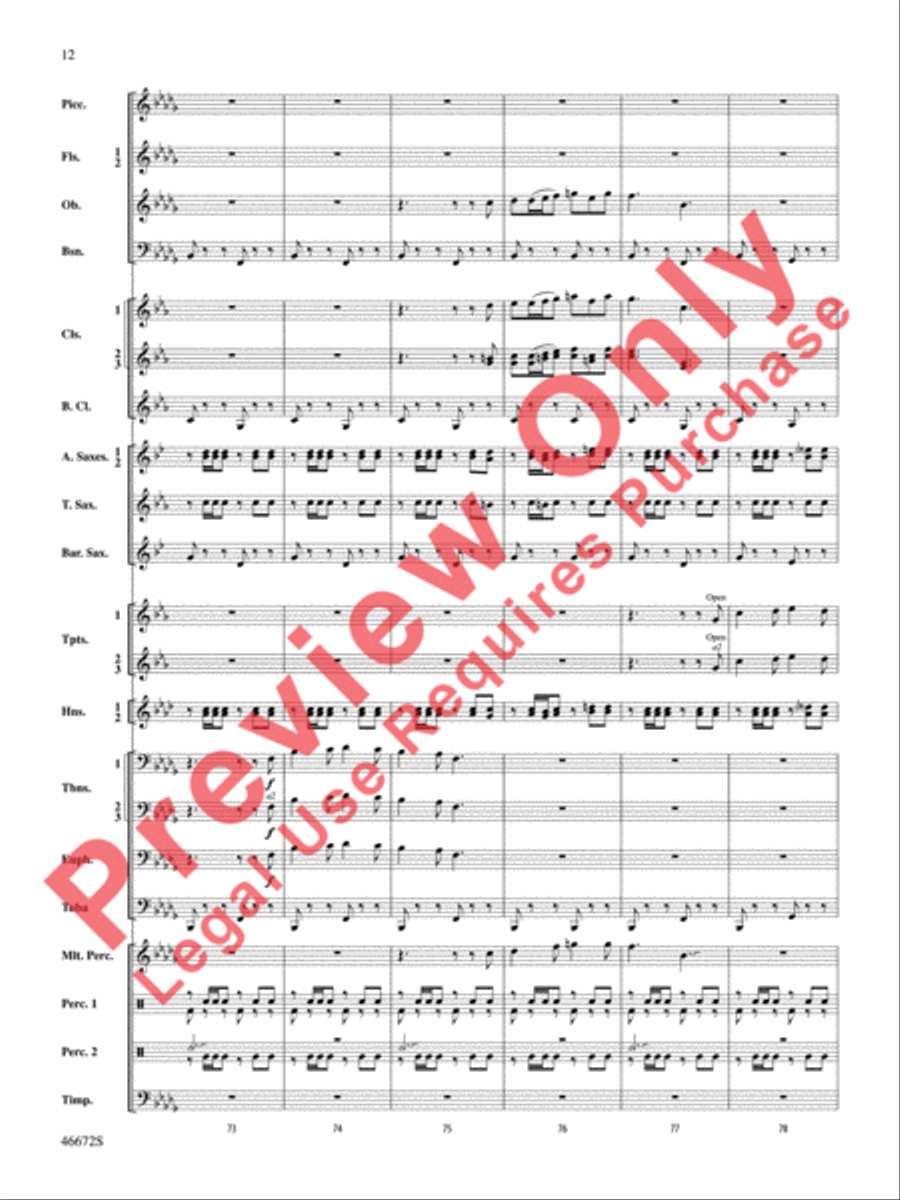 Variants on an English Sea Song Concert Band scores gallery preview page 13