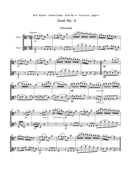Mozart, W. A. - 12 Duos for Two Violas, K. 487 image number null