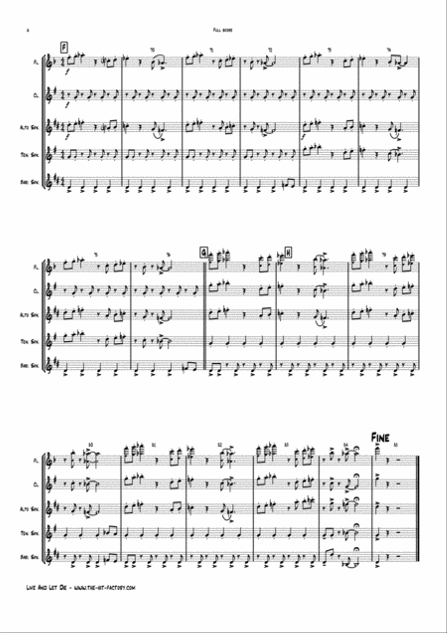 Live And Let Die Woodwind Quintet scores gallery preview page 4