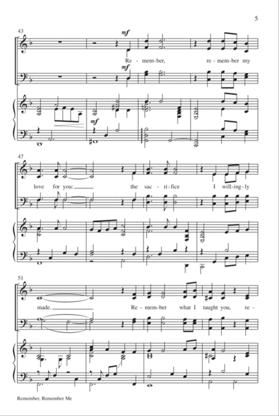 Remember, Remember Me 4-Part scores gallery preview page 6