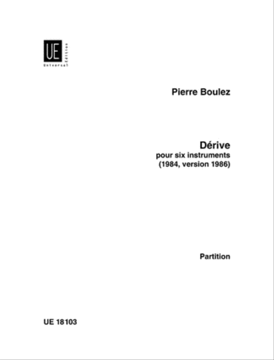 Derive, Flute/Clarinet/Violin/Cello/Vibra/Piano Clarinet scores gallery preview page 1