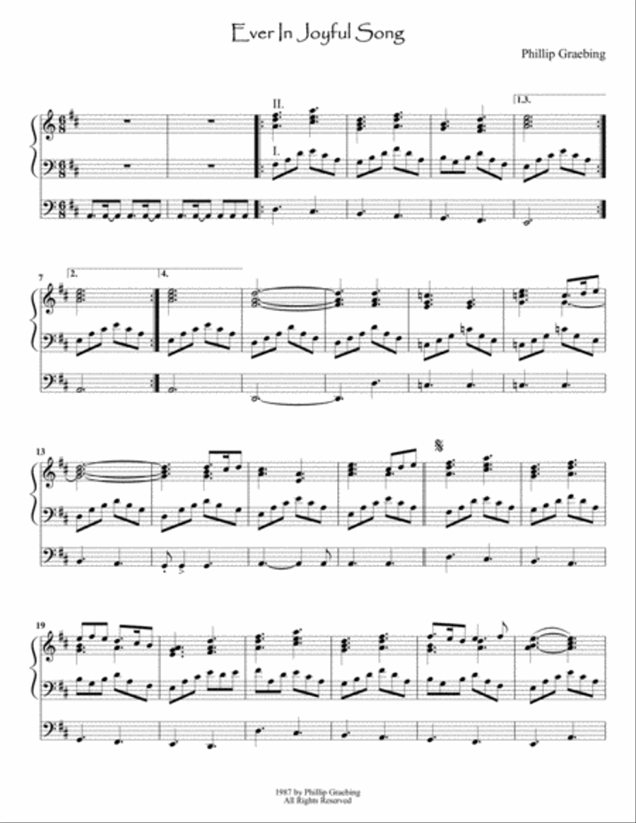 Ever In Joyful Song Organ Solo scores gallery preview page 1