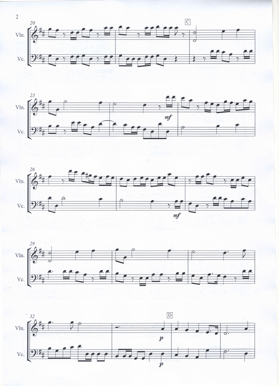 Hallelujah - G.F. Haendel - Violin & Cello Duo String Duet scores gallery preview page 2