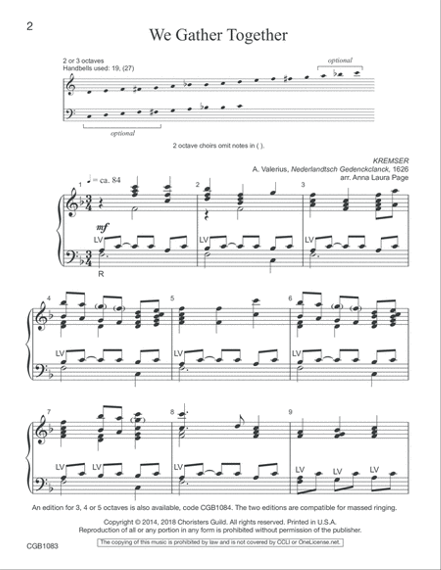 We Gather Together Handbell Choir scores gallery preview page 2