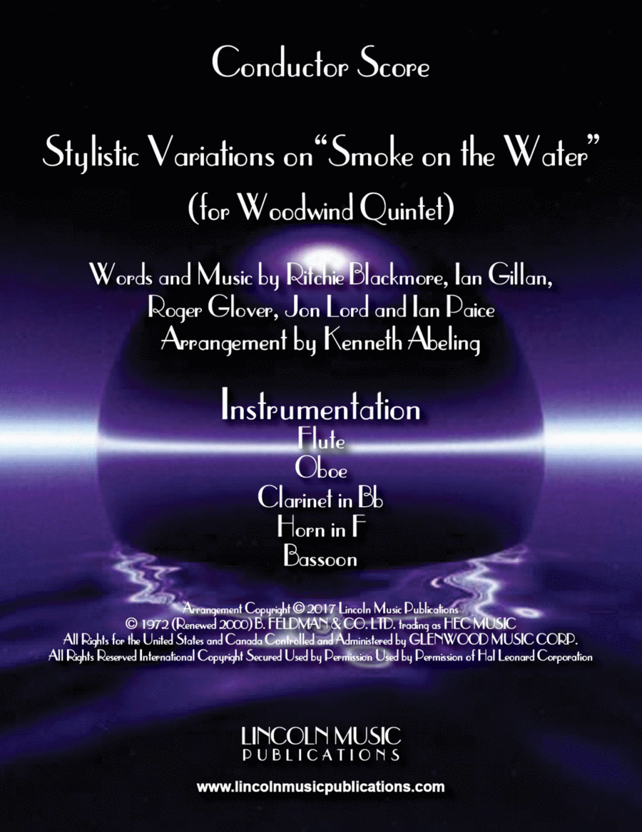 Smoke On The Water Woodwind Quintet scores gallery preview page 1