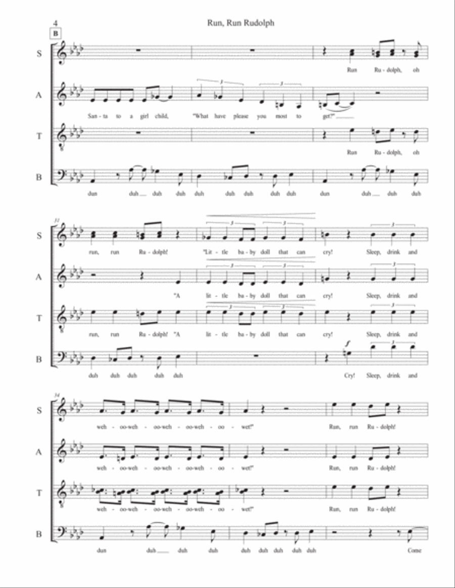 Run Rudolph Run 4-Part scores gallery preview page 5
