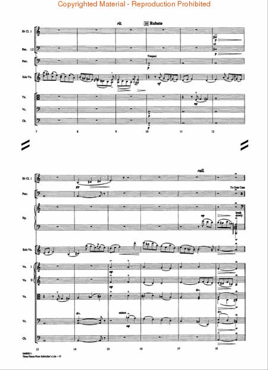 Three Pieces from Schindler's List Full Orchestra scores gallery preview page 3