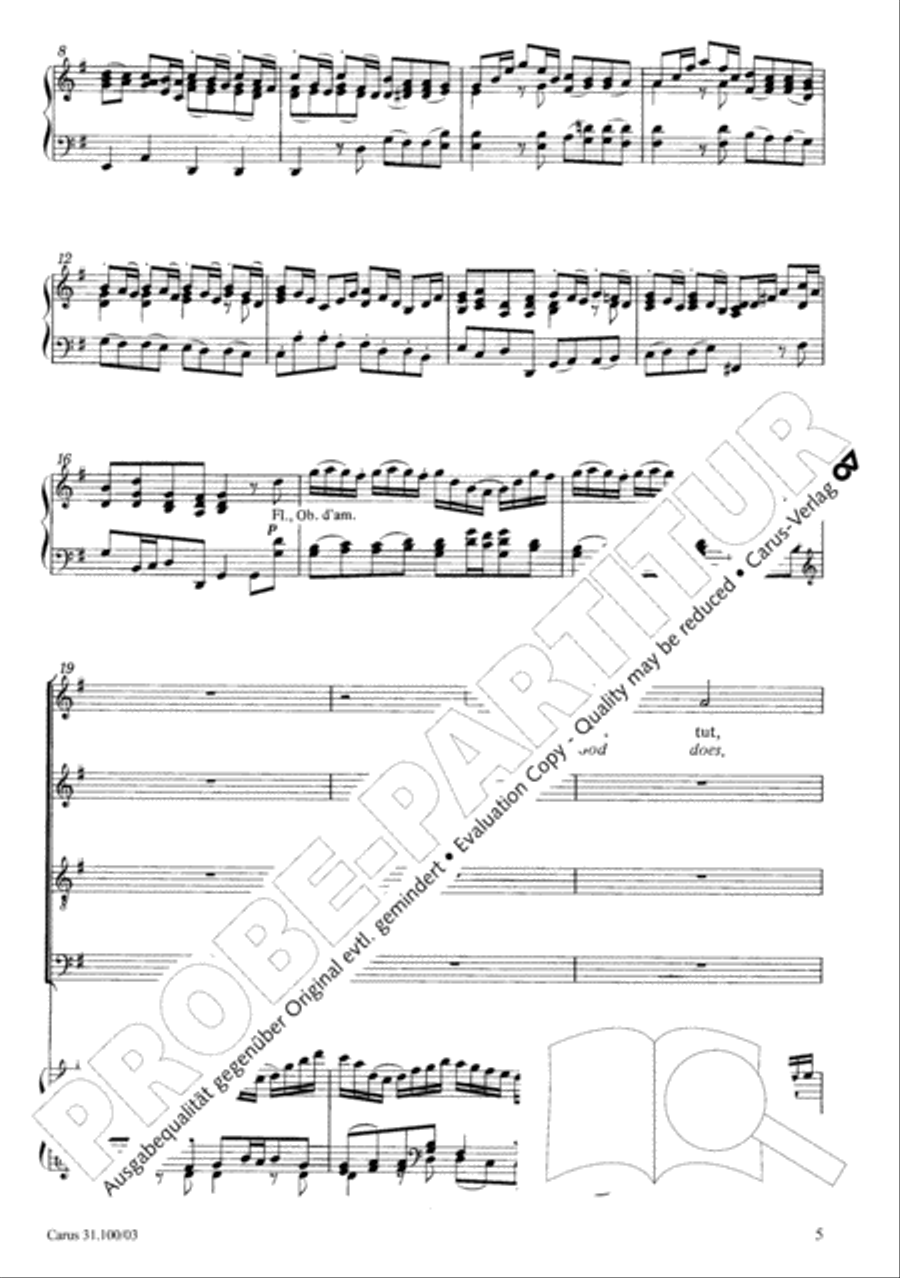 Whatever God ordains is right (Was Gott tut, das ist wohlgetan) 4-Part scores gallery preview page 6