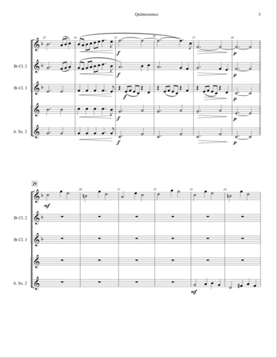 Quintessence (Woodwind Ensemble - Grade 3) Woodwind Quintet scores gallery preview page 3