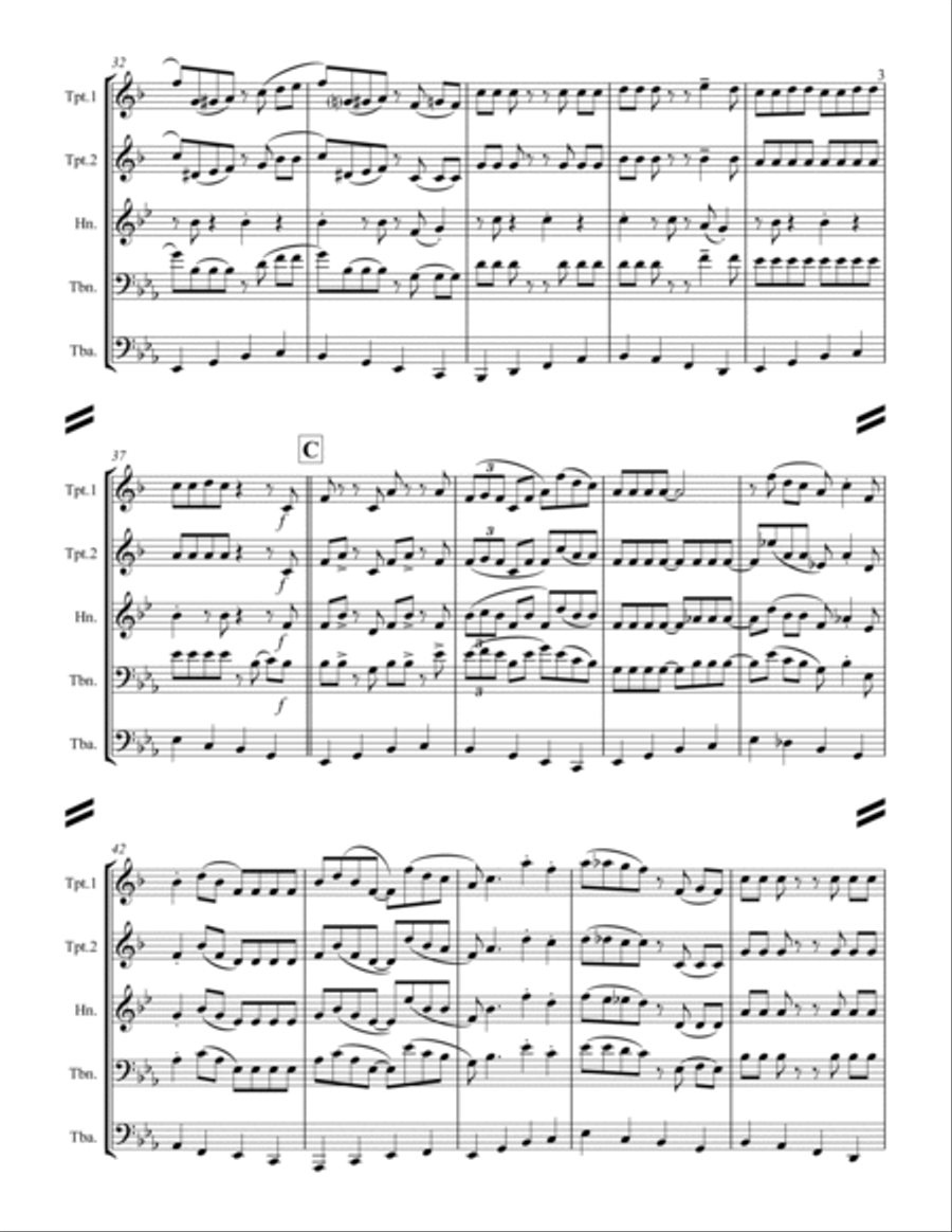 Boogie Woogie Bugle Boy Brass Ensemble scores gallery preview page 4