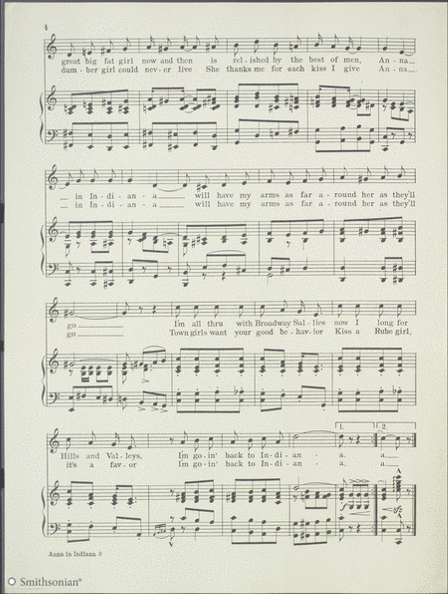 Anna in Indiana Piano, Vocal scores gallery preview page 4