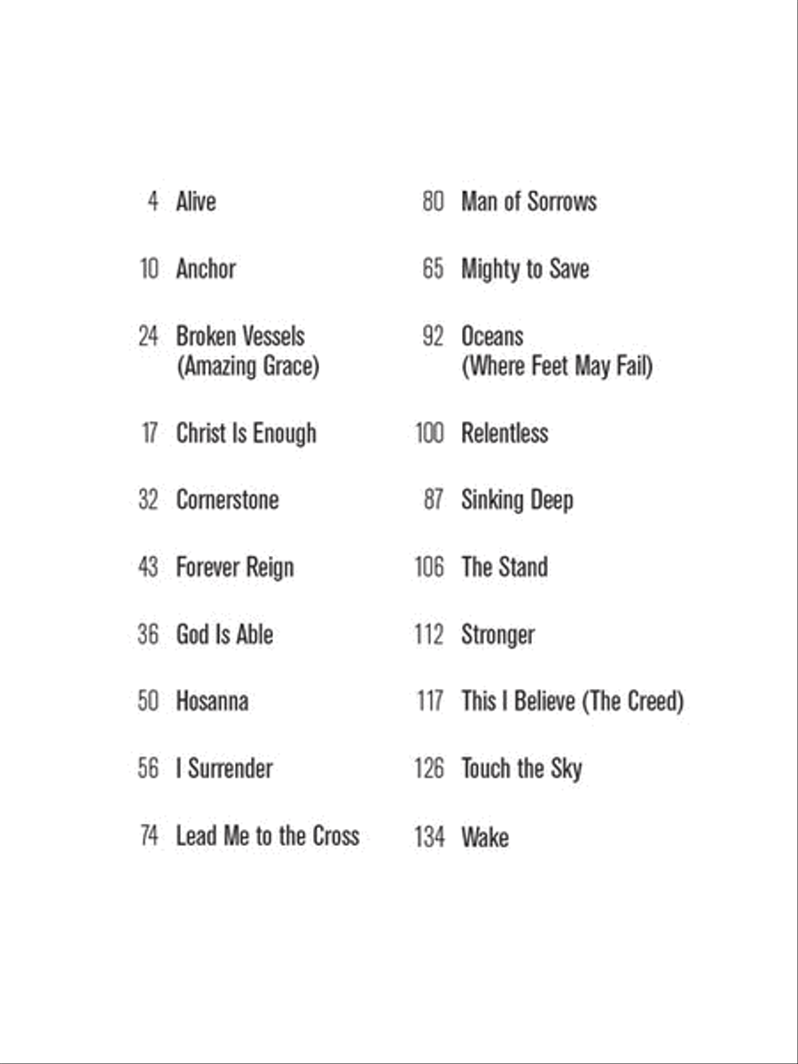 Hillsong Modern Worship Hits Piano, Vocal, Guitar scores gallery preview page 2