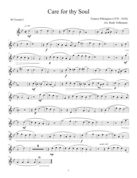 Care for thy Soul - Pilkington - arr. for Brass Sextet or Brass choir image number null